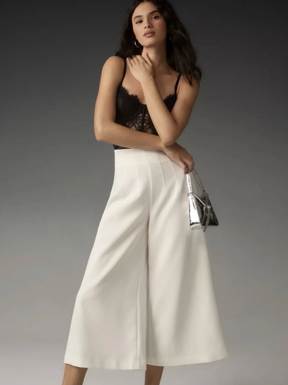 Maeve by Anthropologie Clean Cropped Wide Leg Pants ~ Off White